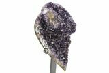 Amethyst Geode Section With Metal Stand - Uruguay #251427-3